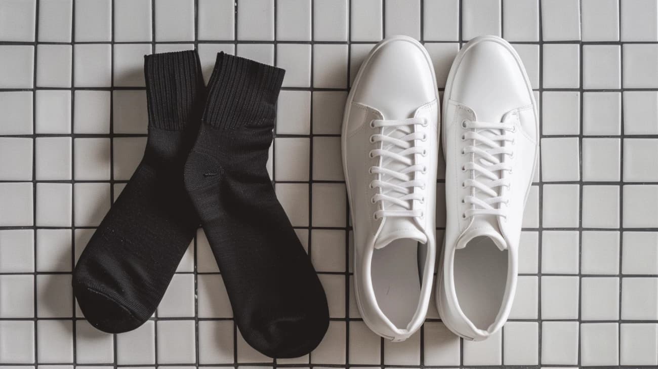 Jak dobrać czarne skarpety do białych butów? Zasady modowej elegancji.