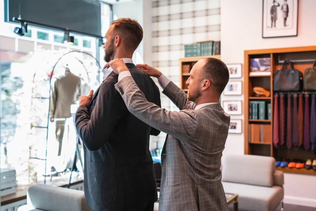 Garnitur męski w rozmiarze XXL - coś dla mężczyzn o większych gabarytach.